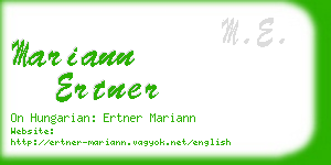 mariann ertner business card